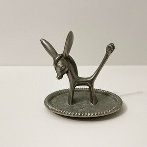 Vintage Seba Mule Donkey Metal Ring Holder Silver Plated Made In England ZBA